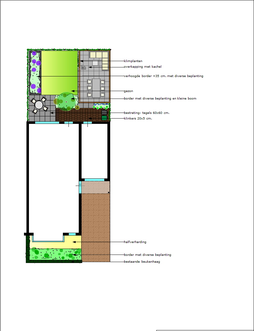voorbeeld van een ontwerp voor een nieuwbouwtuin in best kavel 17 t Blazoen